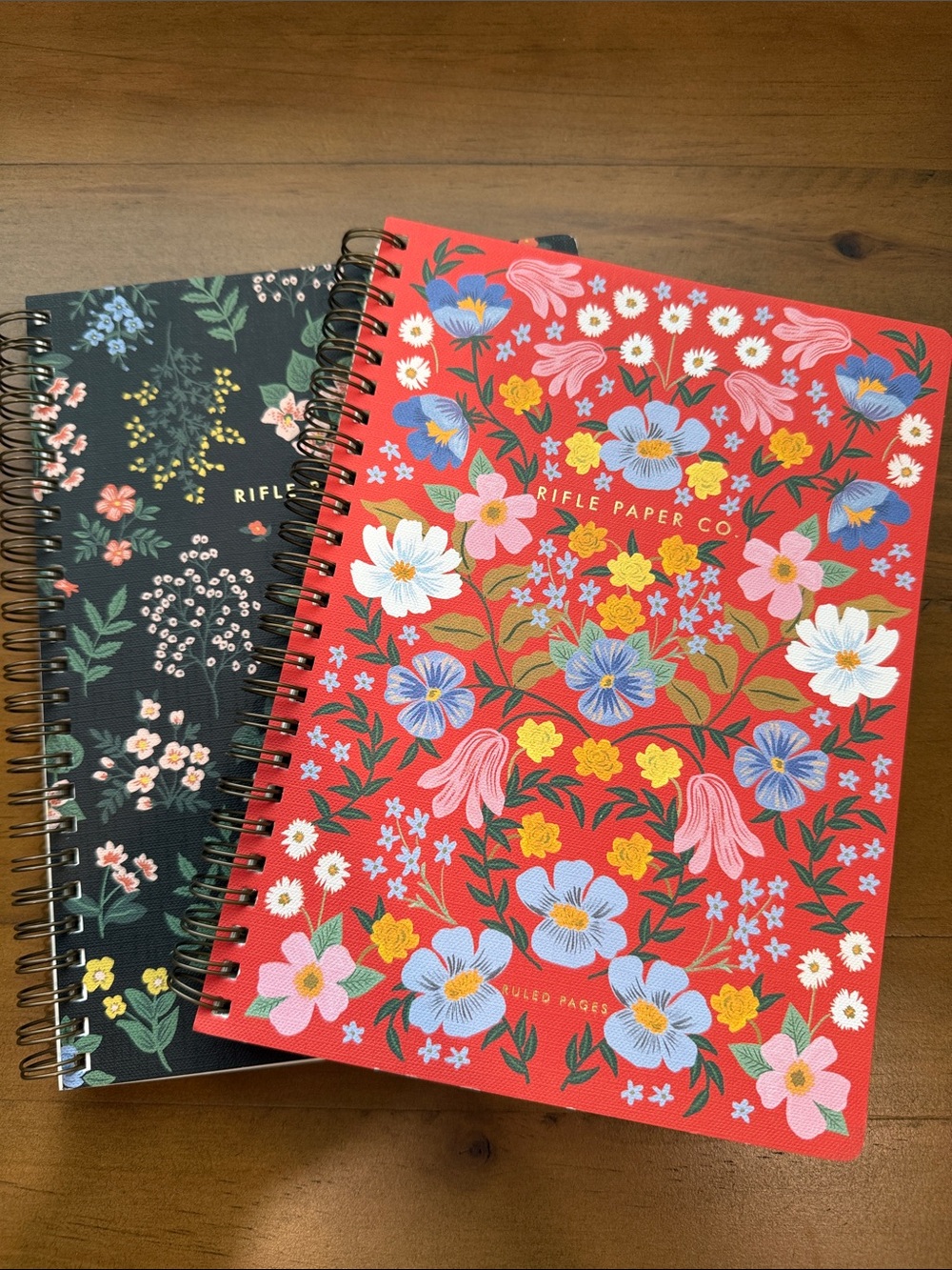 New Rifle Paper Co Floral Spiral Ruled Notebooks Set of 2